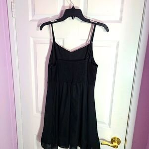 Black cotton A-line dress